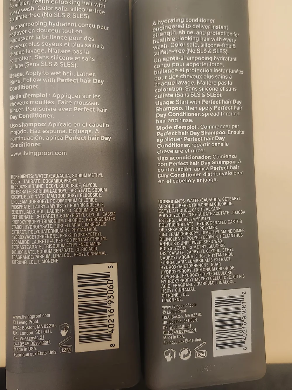 Living Proof Perfect Hair Day Shampoo & Conditioner - Black Bottles